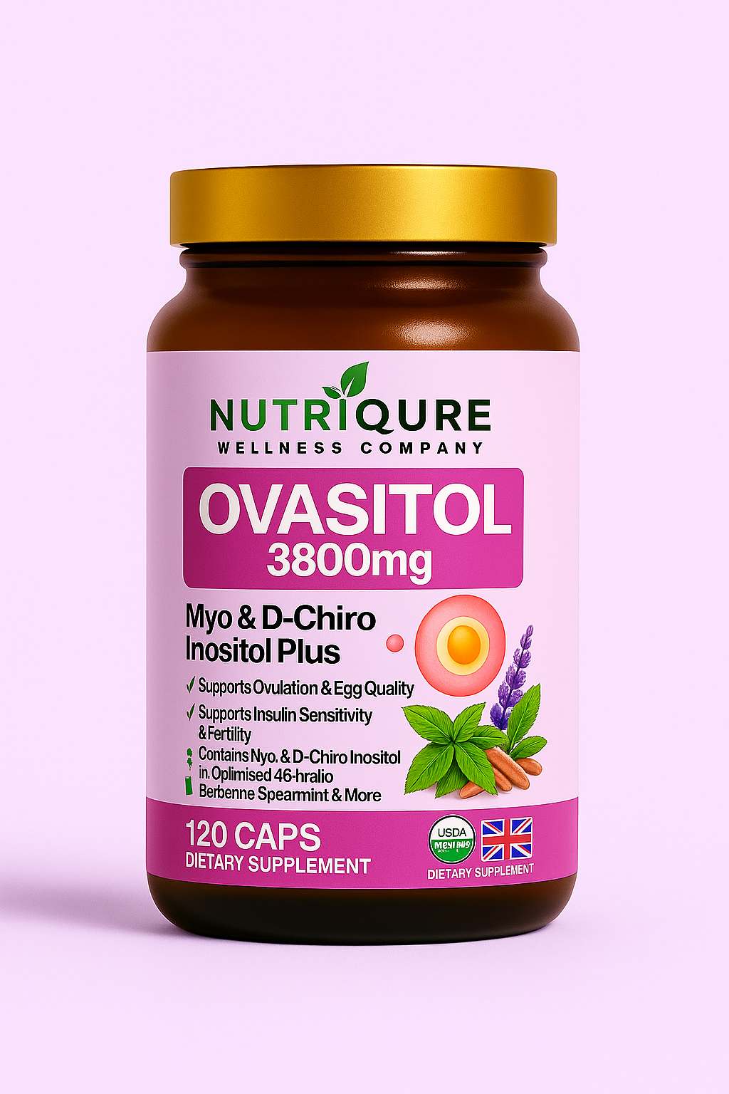 Ovasitol Myo D-Chiro Inositol Complex | PCOS, Ovulation & Hormonal Balance Support | 60 Capsules | 30 Servings