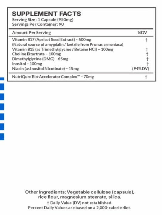 B17 Complete | Advanced Metabolic, Cellular & Methylation Support Formula 90 Capsules | 950mg per Capsule