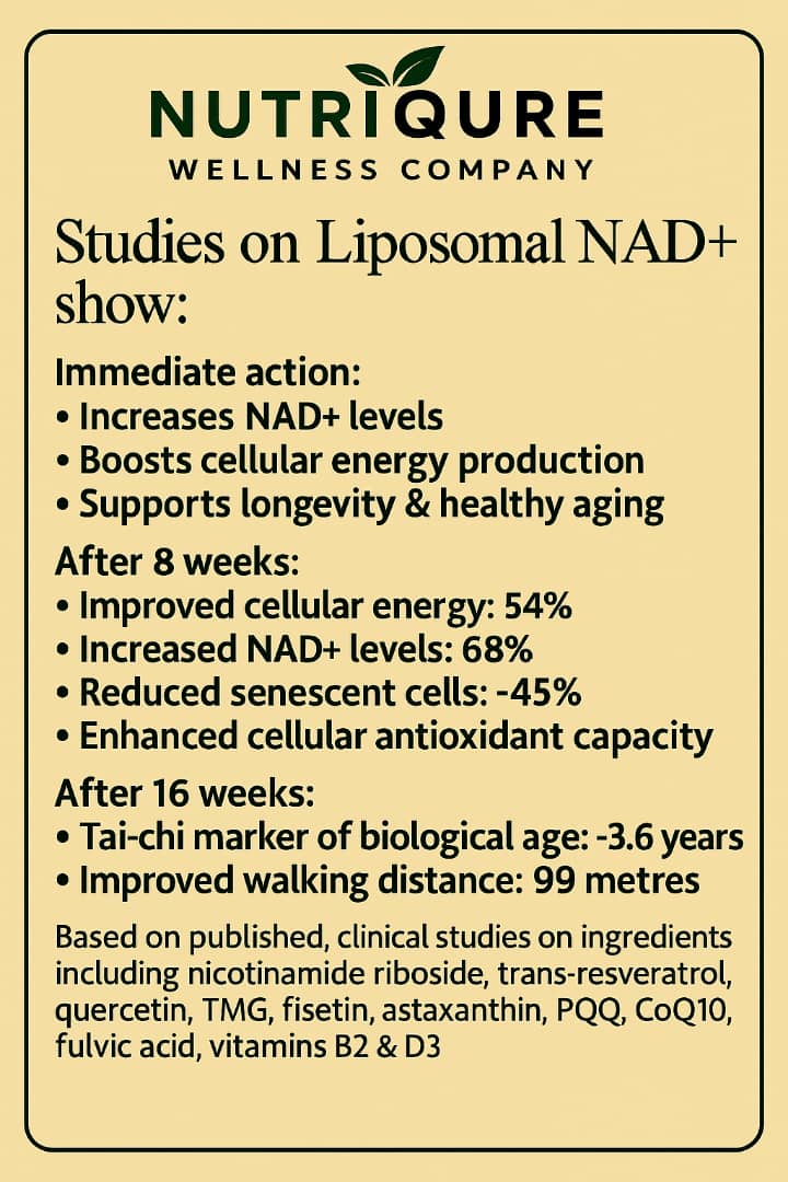 Liposomal NAD+ | Longevity & Energy & Cellular Renewal | 60 Capsules | 30 Servings