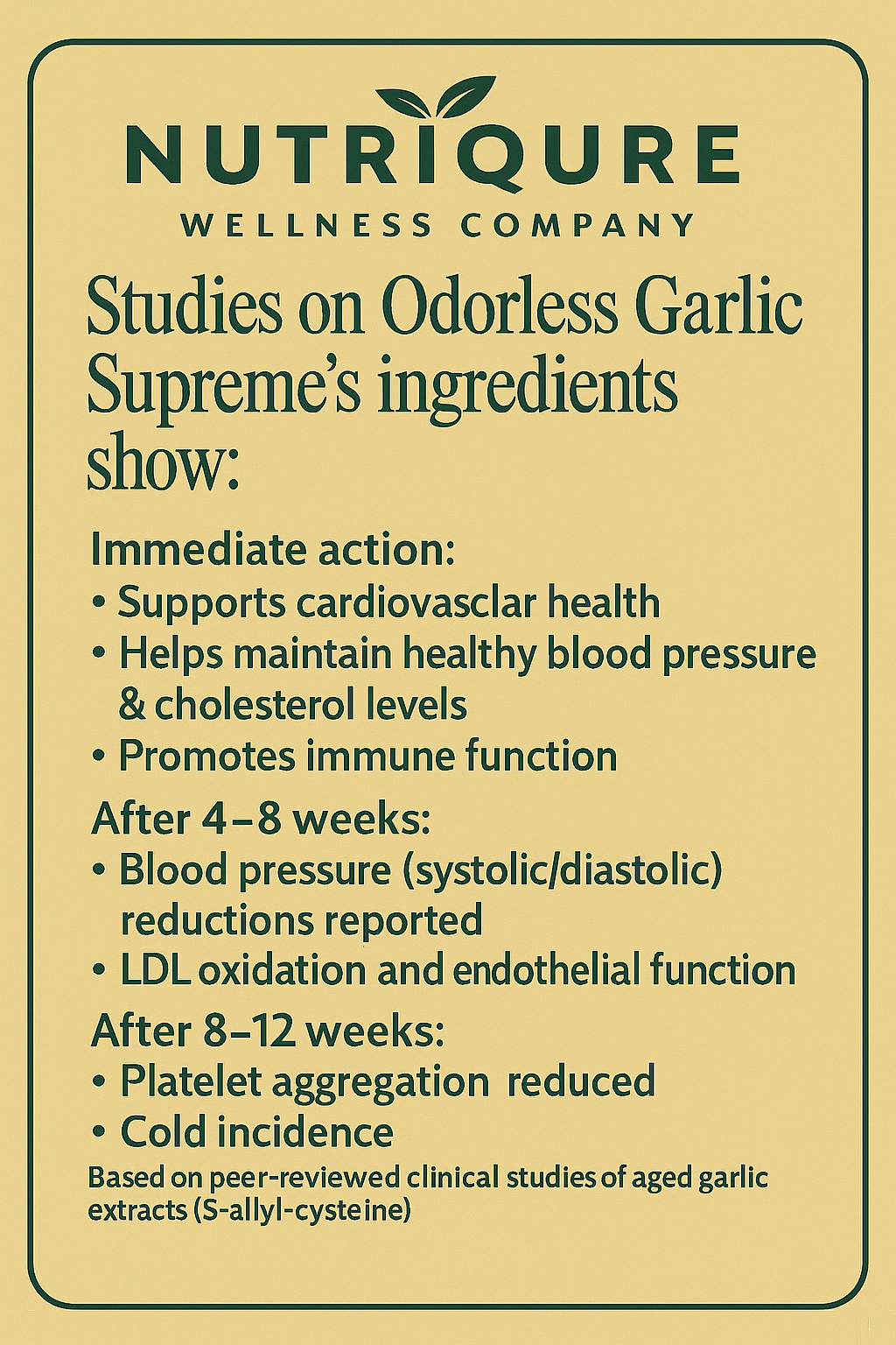 Odorless Garlic Supreme | Advanced Cardiovascular, Immune & Antioxidant Protection 60 Capsules | 1,900mg per 2-capsule serving | Pharmacist Formulated