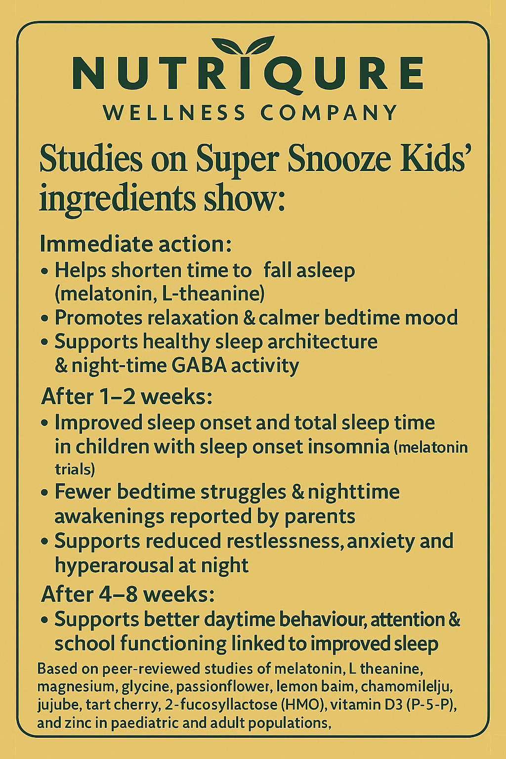 Super Snooze Kids | Gentle Night-Time Sleep, Calm & Circadian Support for Children 60 Chewable Tablets | 350mg Each | Natural Berry Flavor
