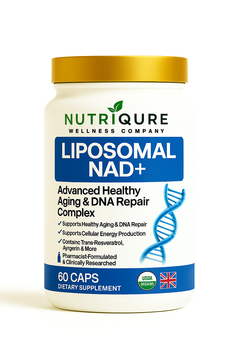 Liposomal NAD+ |  Longevity & Energy & Cellular Renewal | 60 Capsules | 30 Servings