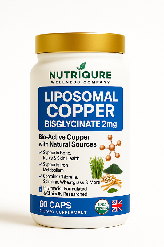 Liposomal Copper Bisglycinate | Mitochondrial Function & Collagen Synthesis & Iron Metabolism | 60 Capsules | 60 Servings