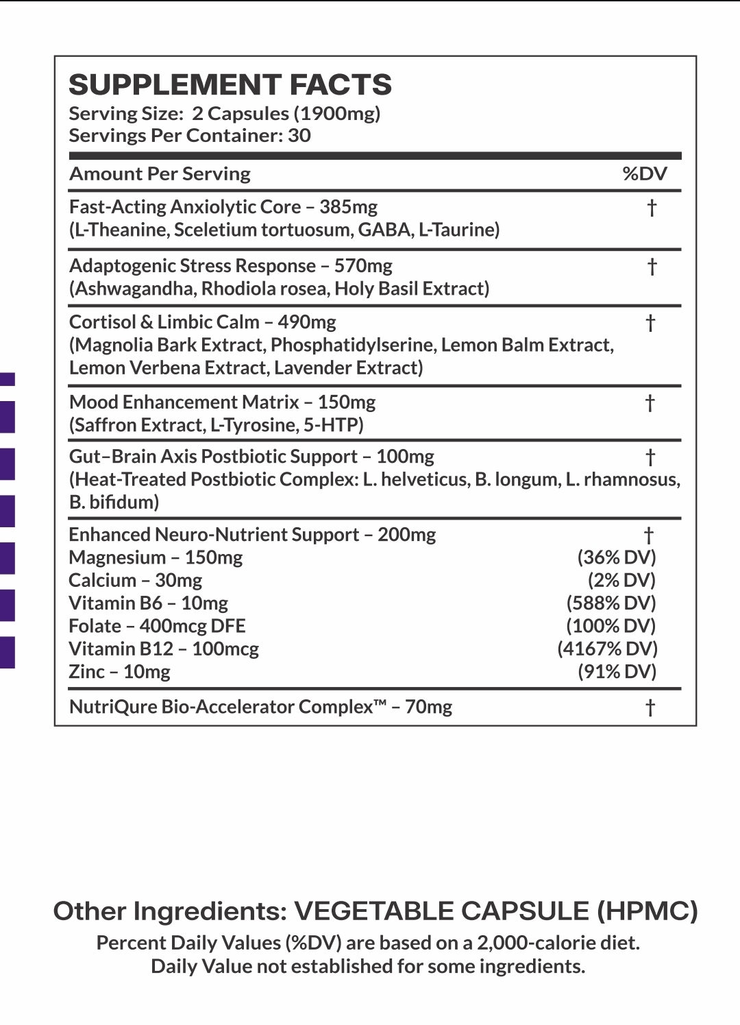 Chill Pill | Advanced Stress, Mood & Cortisol Balance Formula 60 Capsules | 30 Servings | 1,900mg Total