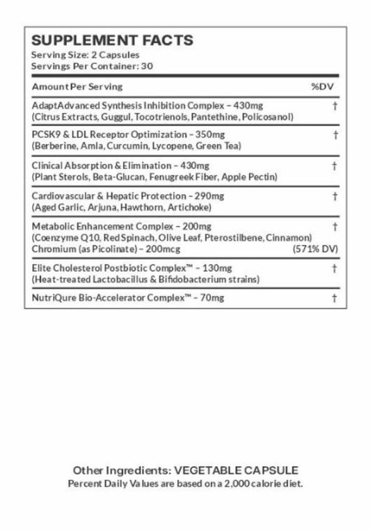 Cho-Less |  Advanced Cholesterol, LDL & Heart Metabolism Support Formula | 60 Capsules | 30 Servings