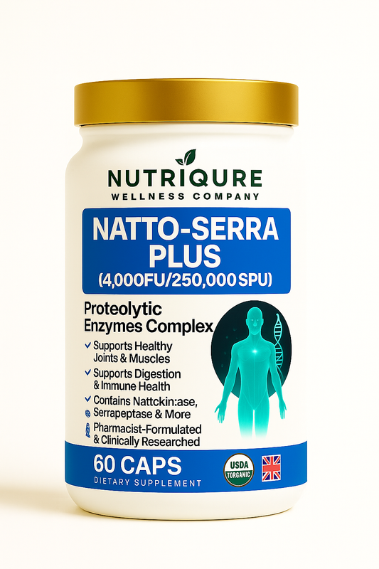Natto-Serra Plus | Systemic Enzyme & Fibrin Defense & Vascular Flow Support 60 Capsules | 30 Servings