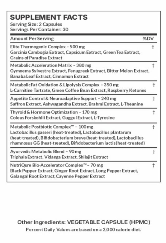 BurnFast Daytime | Advanced Thermogenic & Metabolic Activation Formula 60 Capsules | 30 Servings