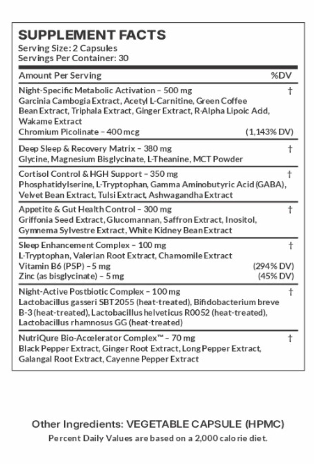 BurnFast | Nighttime Advanced Night-Time Thermogenic & Sleep Support Formula | 60 Capsules | 30 Servings
