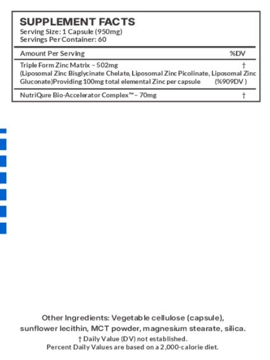 Liposomal Triple Zinc™ |  Advanced Immune, Skin & Hormonal Support  60 Capsules | 950mg per capsule | Pharmacist Formulated
