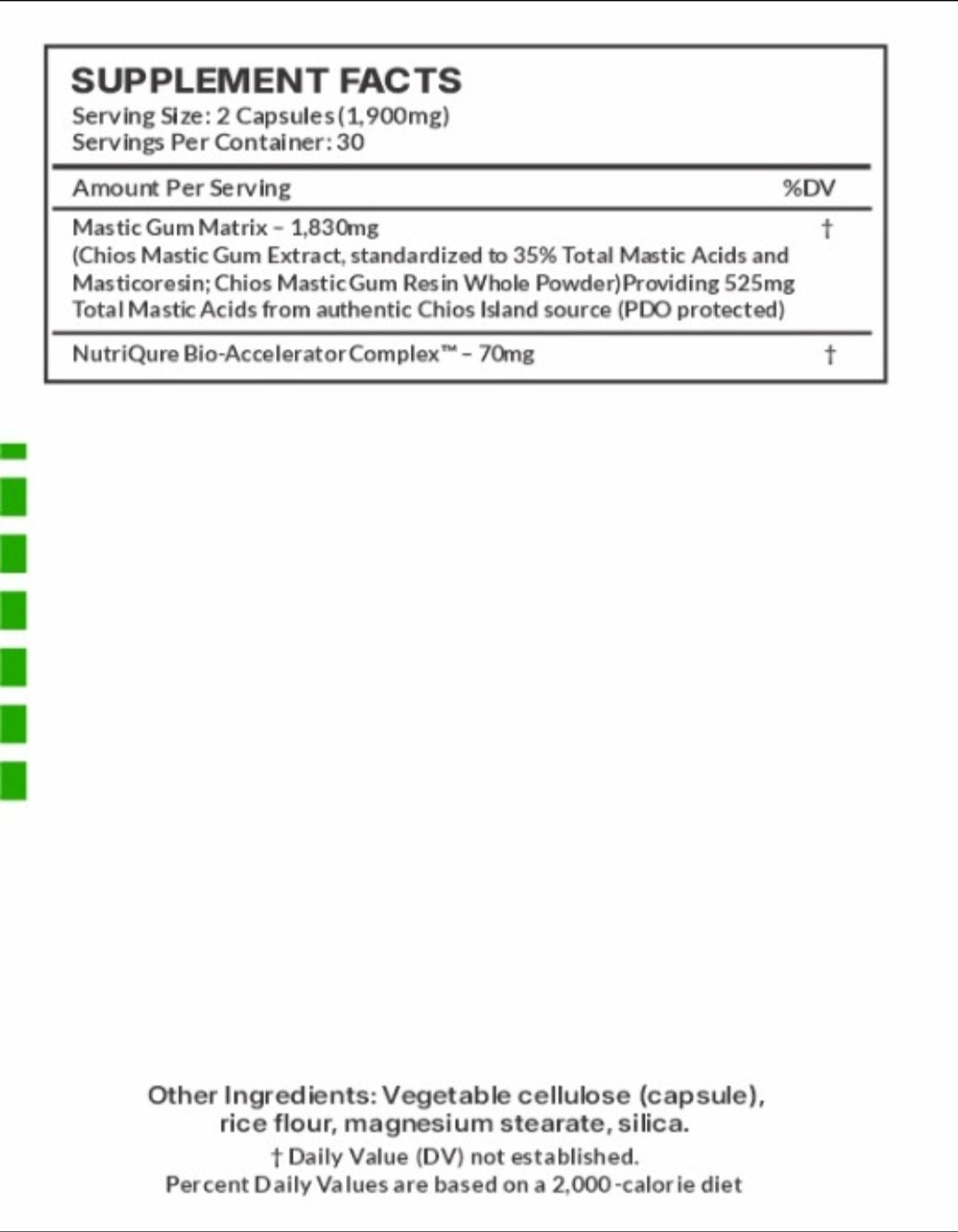 Mastic Gum  |  Targeted Gut, H. pylori & Digestive Support  60 Capsules | 1,900mg per 2-capsule serving | Pharmacist Formulated