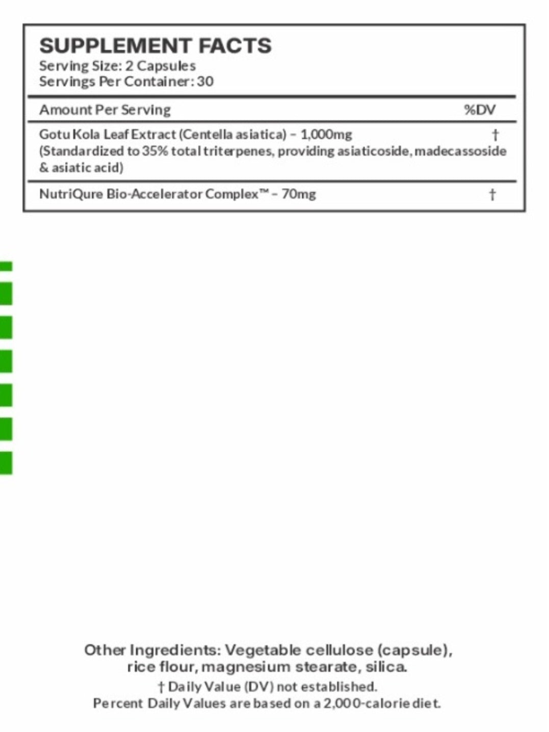 Gotu Kola   |  Advanced Cognitive, Circulatory & Skin Regeneration Support  60 Capsules | 1,070mg per 2-capsule serving | Pharmacist Formulated