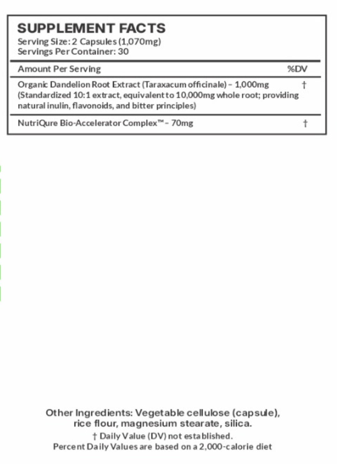 Dandelion Root  |  Advanced Liver, Kidney & Fluid Balance Support 60 Capsules | 1,070mg per Serving | Organic Herbal Extract