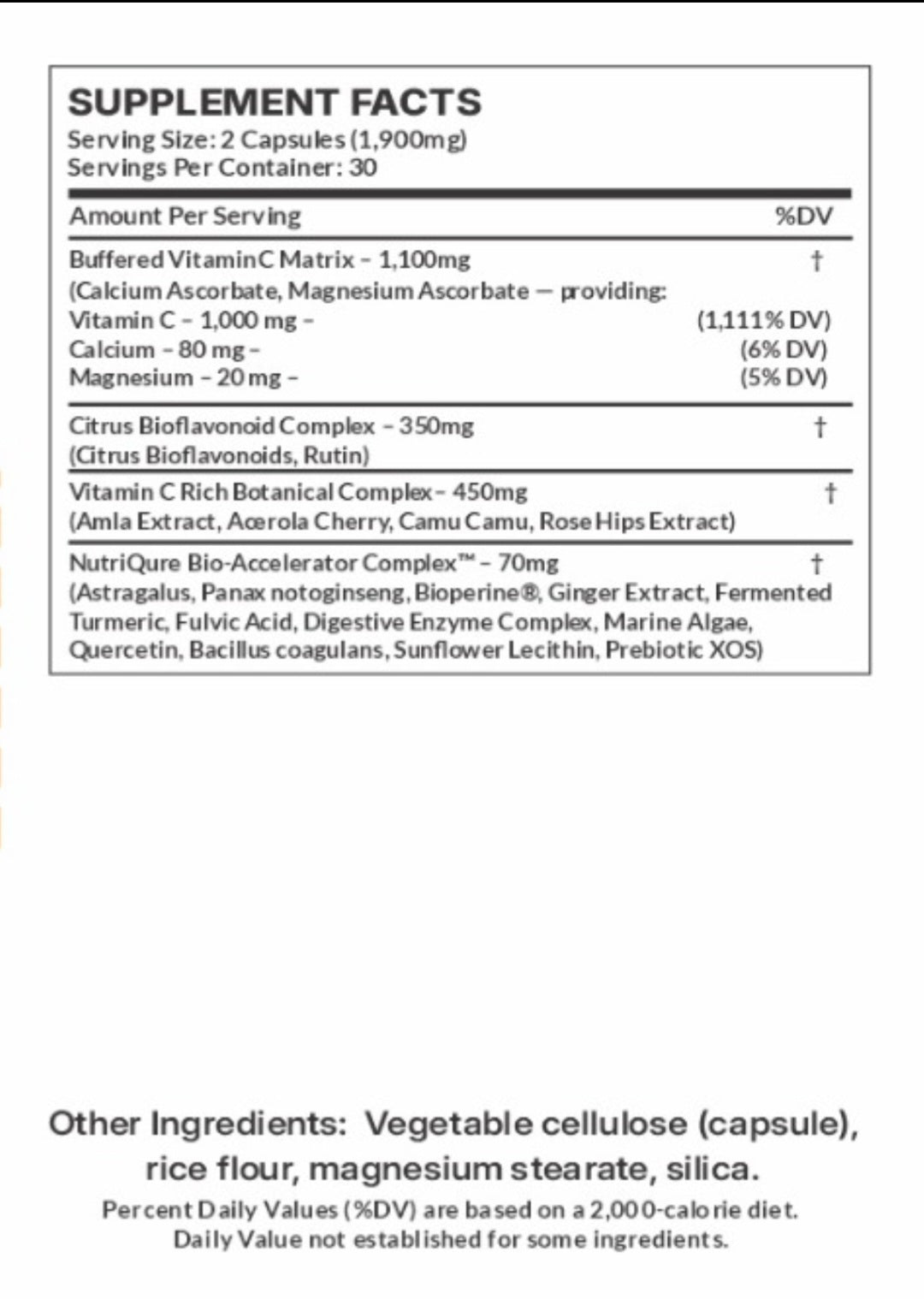 Buffered Vitamin C  |  Gentle, High-Absorption Vitamin C + Bioflavonoids + Botanical Antioxidants 60 Capsules | 1,900mg per Serving | Stomach-Friendly Formula