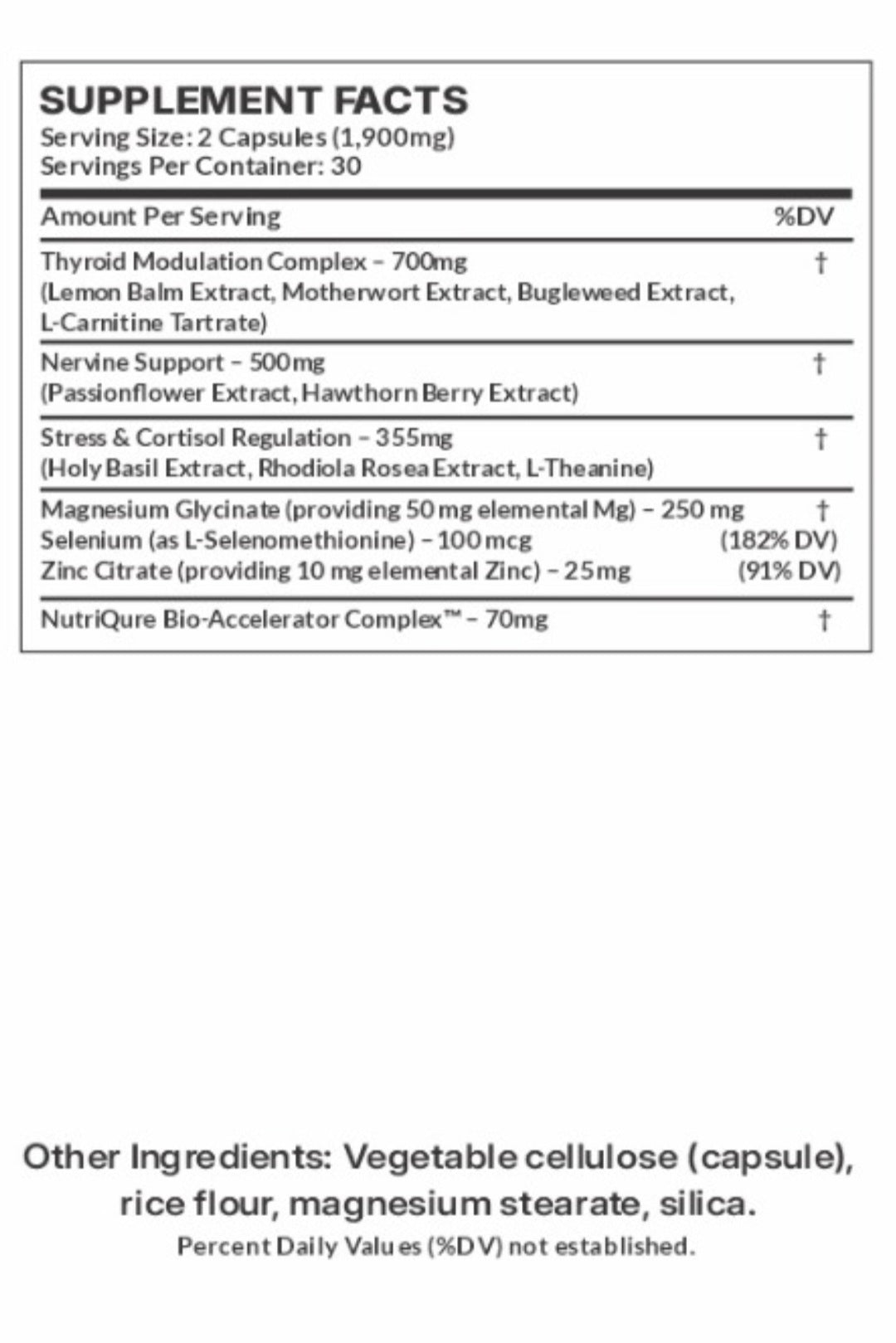 ThyroCalm  |  Advanced Thyroid Balance, Stress Relief & Nervine Support Formula 60 Capsules | 1,900mg per Serving | Complete Endocrine Support