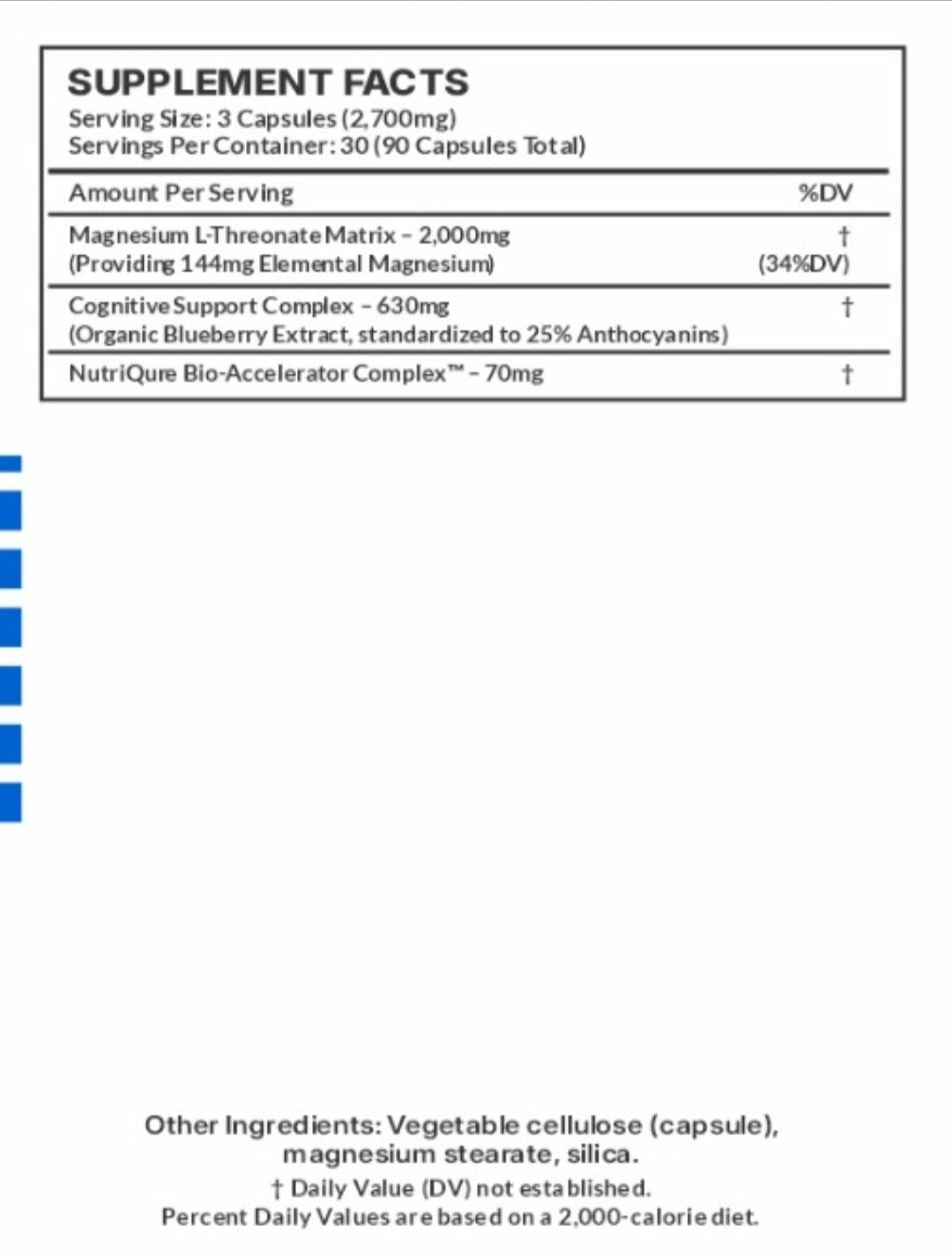 Mag-Brain  |  Advanced Magnesium L-Threonate Cognitive Support Formula 90 Capsules | 2,700mg per Serving (3 Capsules)