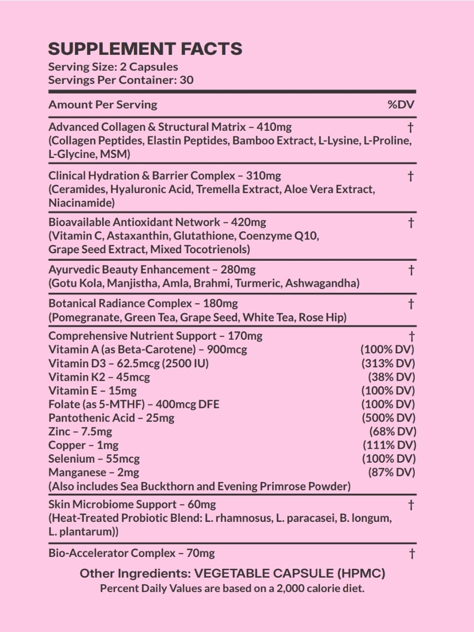Glam Skin | Advanced Skin Radiance, Collagen & Barrier Support Complex 60 Capsules | 2-A-Day Formula