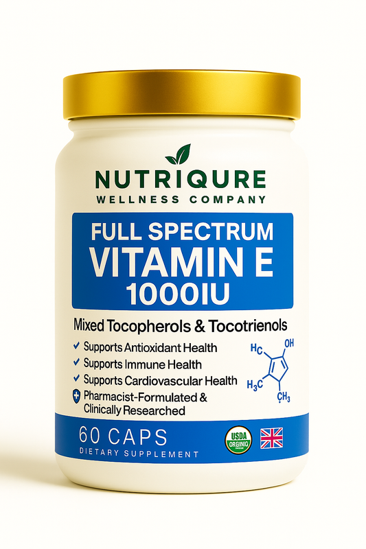 Full Spectrum Vitamin E  |  Complete Tocopherol + Tocotrienol Antioxidant Protection 60 Capsules | 1,900mg per Serving | Wholefood-Enhanced Formula
