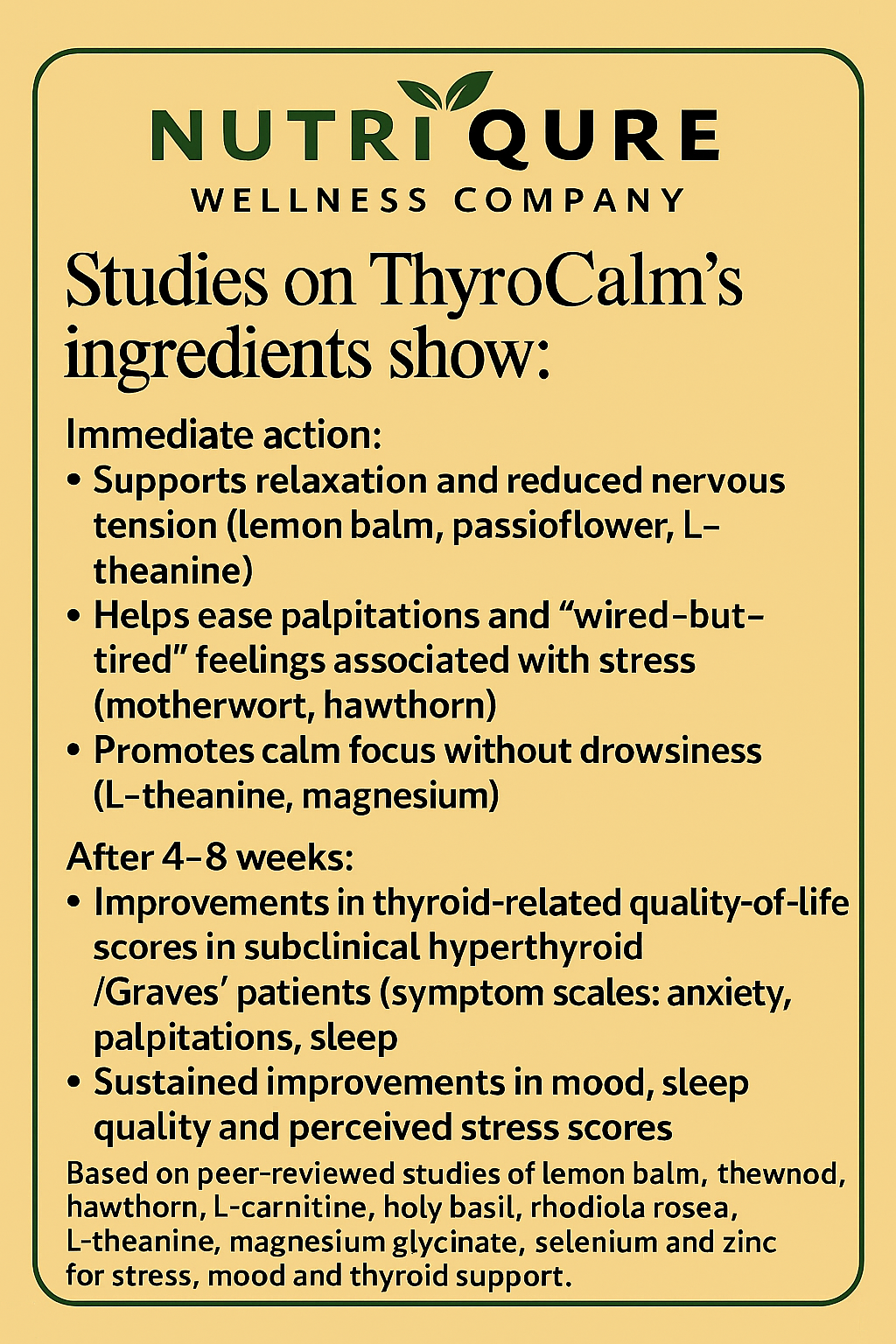 ThyroCalm  |  Advanced Thyroid Balance, Stress Relief & Nervine Support Formula 60 Capsules | 1,900mg per Serving | Complete Endocrine Support