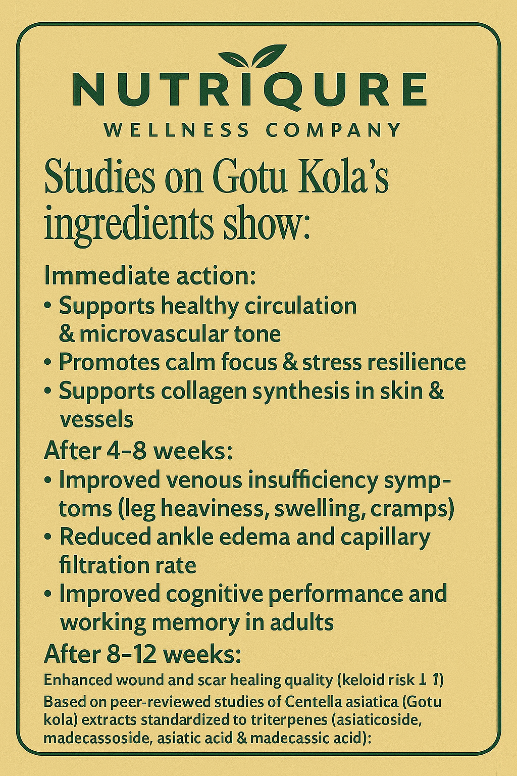 Gotu Kola   |  Advanced Cognitive, Circulatory & Skin Regeneration Support  60 Capsules | 1,070mg per 2-capsule serving | Pharmacist Formulated