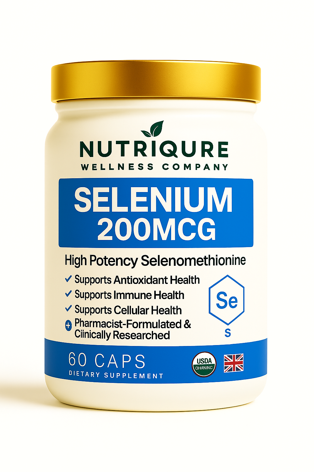Selenium Elite  |  High-Potency Antioxidant & Thyroid Support  60 Capsules | 200mcg L-Selenomethionine | Pharmacist Formulated