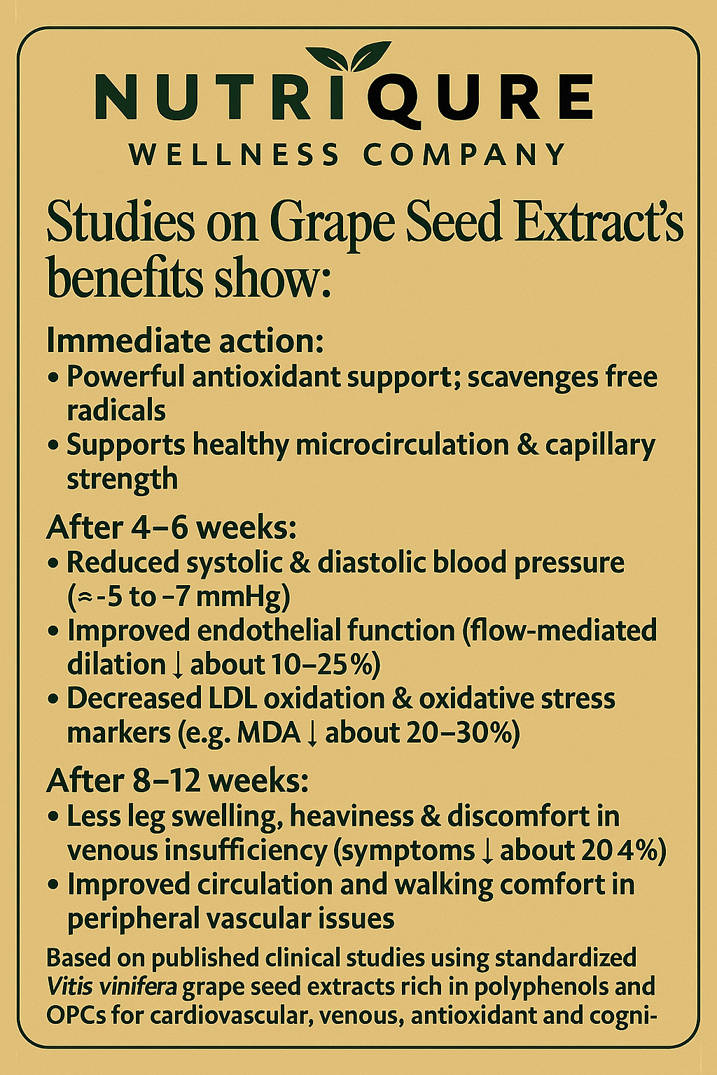 Grape Seed Extract  |  Ultra-Potent Antioxidant & Microcirculation Support Formula 60 Capsules | 1,900mg per Serving (2 Capsules)