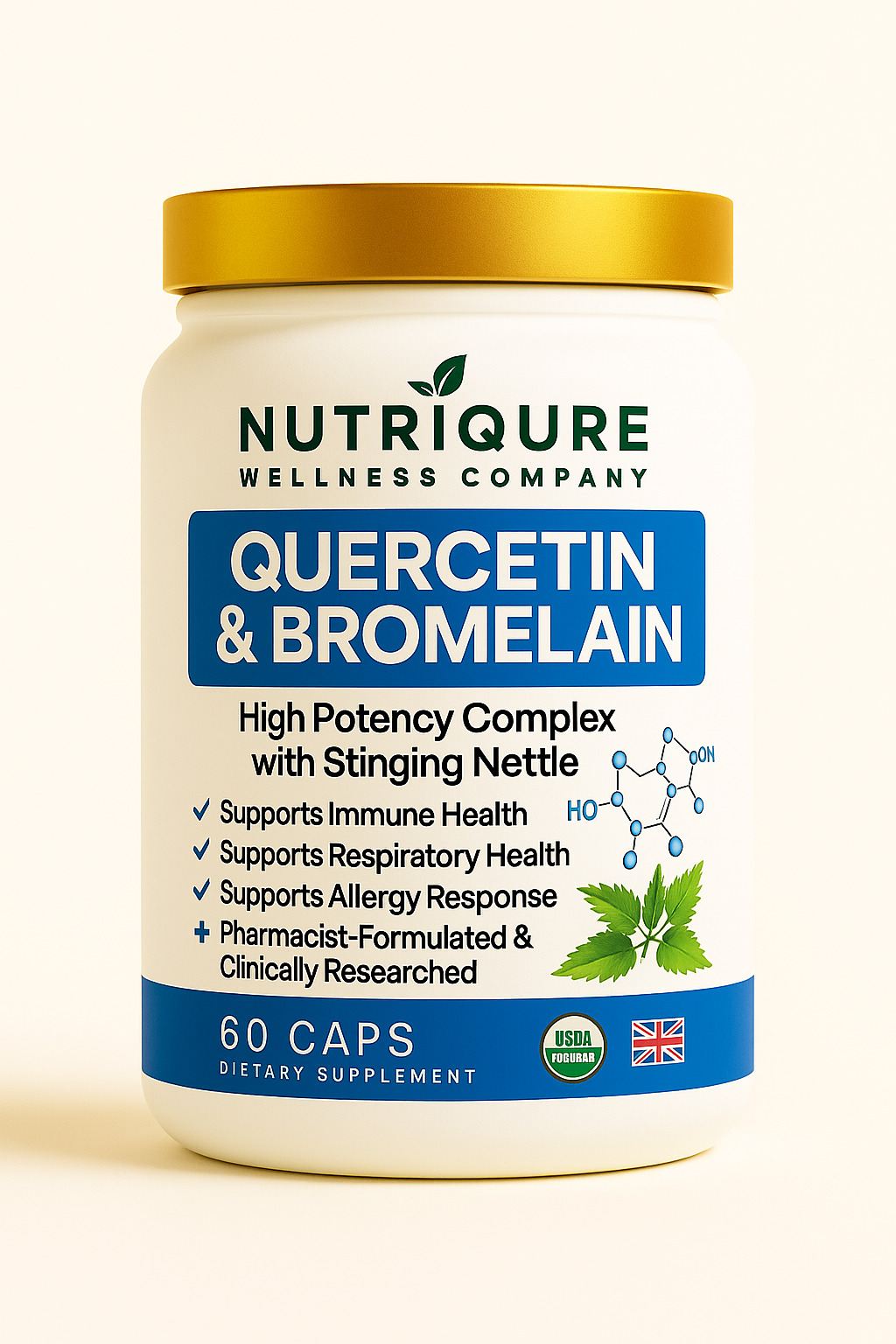 Quercetin & Bromelain  |  Advanced Allergy, Immunity & Inflammation Support  60 Capsules | 1,900mg per 2-capsule serving | Pharmacist Formulated