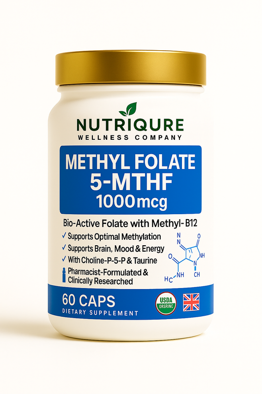 MethylFolate 5-MTHF  |  Advanced Methylation, Energy & Neuro Support Formula 60 Capsules | 60 Servings | 605mg Total