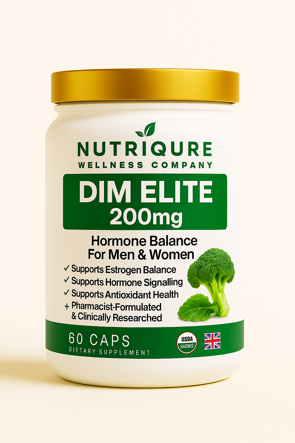 DIM Elite  |  Advanced Hormone Balance, Detoxification & Estrogen Metabolism Formula 60 Capsules | 1,950mg per Serving | Full-Spectrum Hormone Support