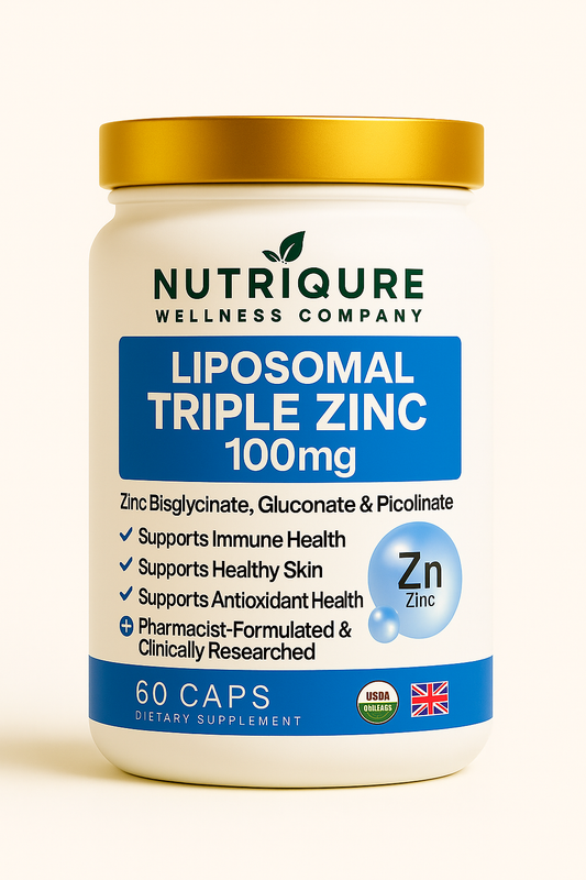 Liposomal Triple Zinc™ |  Advanced Immune, Skin & Hormonal Support  60 Capsules | 950mg per capsule | Pharmacist Formulated