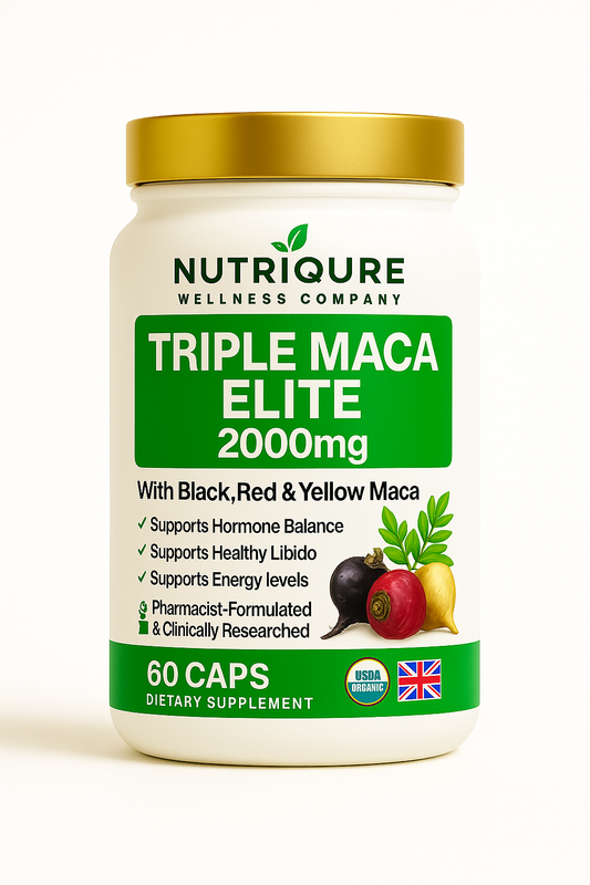 Triple Maca Elite |  Advanced Hormone, Energy & Fertility Support Formula 60 Capsules | 30 Servings | 2,070mg Total
