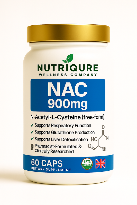 N-Acetyl-L-Cysteine (NAC) 900mg  Advanced Cellular Detox & Glutathione Support Formula 60 Capsules | 900mg Total