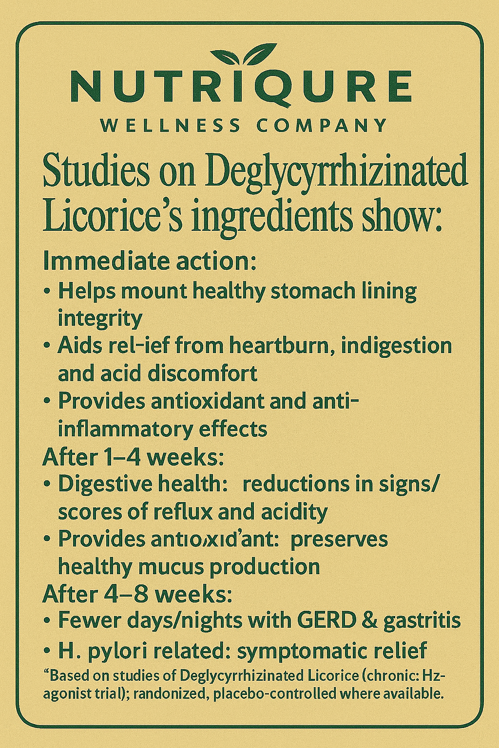 DGL  |  Advanced Soothing Digestive & Gut-Lining Support 60 Capsules | 570mg Each | Herbal Extract Formula
