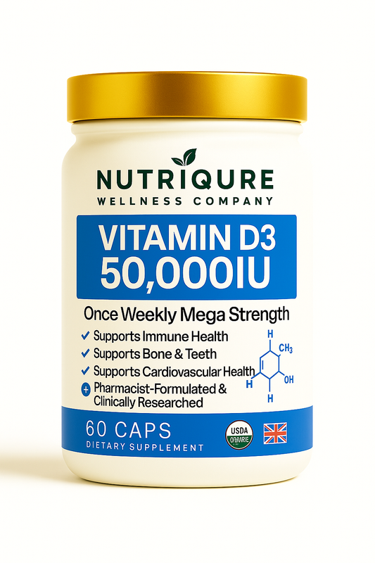 Vitamin D3 50,000 IU  |  Ultra-Strength Immune, Hormonal & Bone Support  60 Capsules | 1 Capsule Weekly or as Directed | Pharmacist Formulated