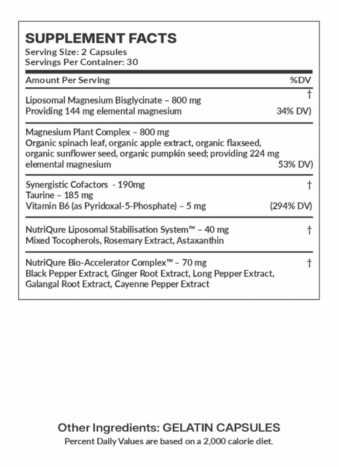 Lipo-Mag G (TM) | Liposomal Magnesium Glycinate + Plant-Based Magnesium Complex | 60 Capsules | 30 Servings