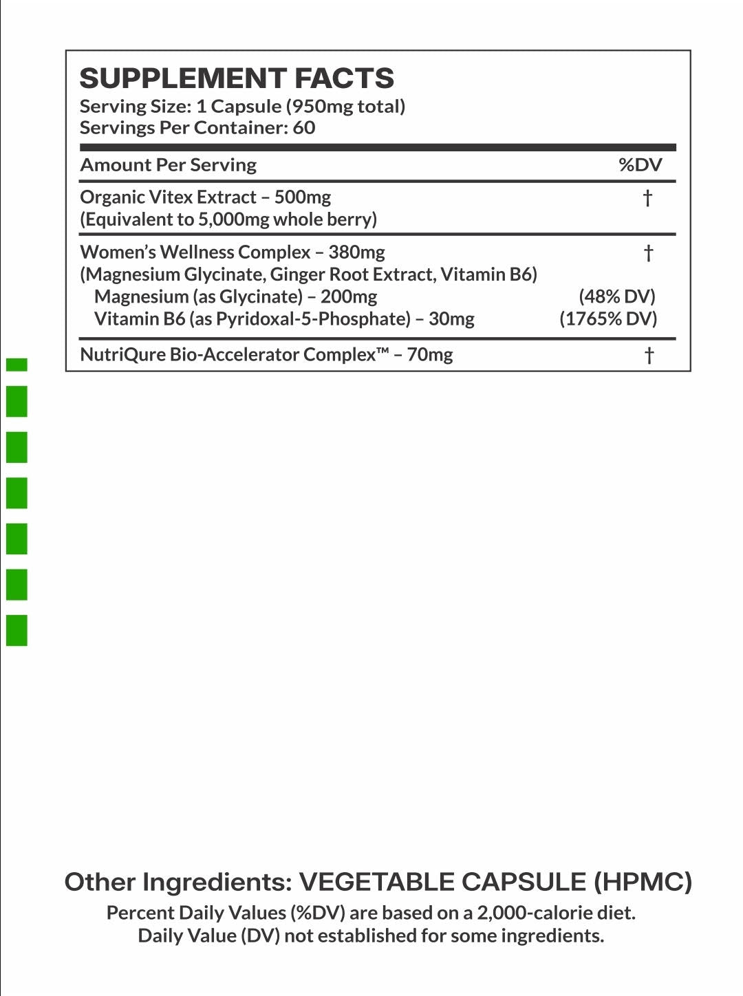 Vitex Elite  |  Advanced Hormonal Balance & PMS Support Formula 60 Capsules | 60 Servings | 950mg Total