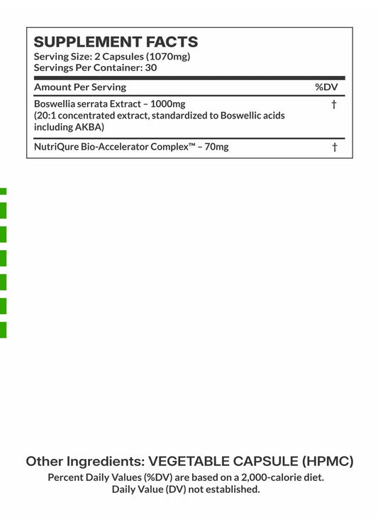 Boswellia Elite  |  Advanced Inflammation, Joint & Mobility Support Formula 60 Capsules | 30 Servings | 1,070mg Total
