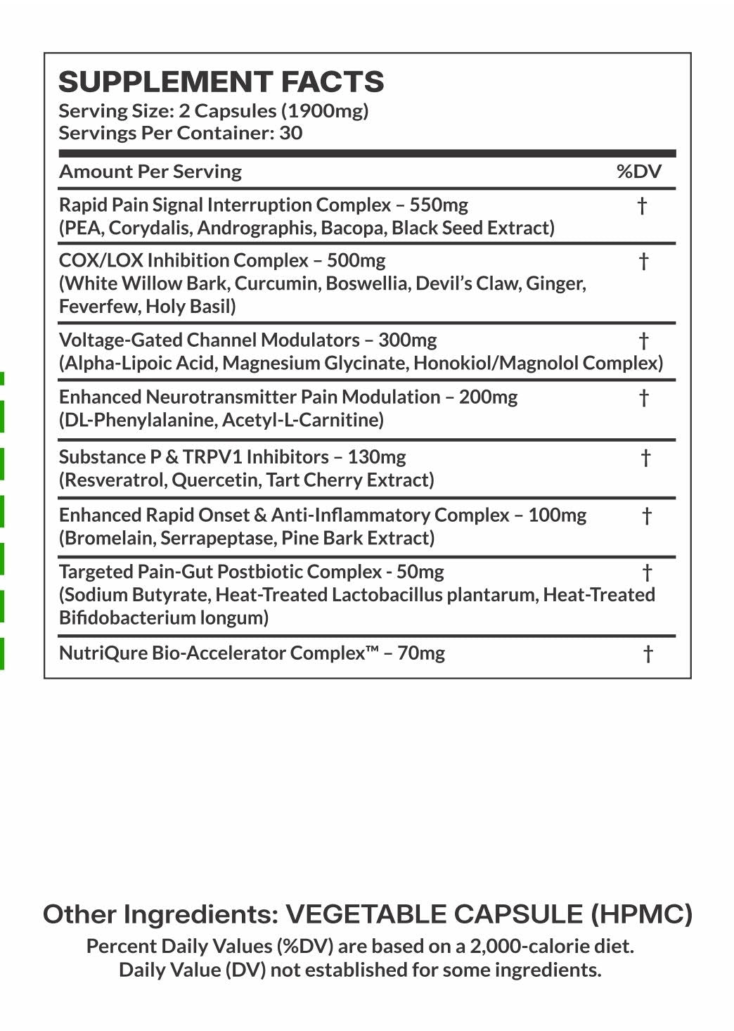 Herbalgesic  |  Advanced Herbal Pain Relief & Inflammation Modulation Formula 60 Capsules | 30 Servings | 1,900mg Total