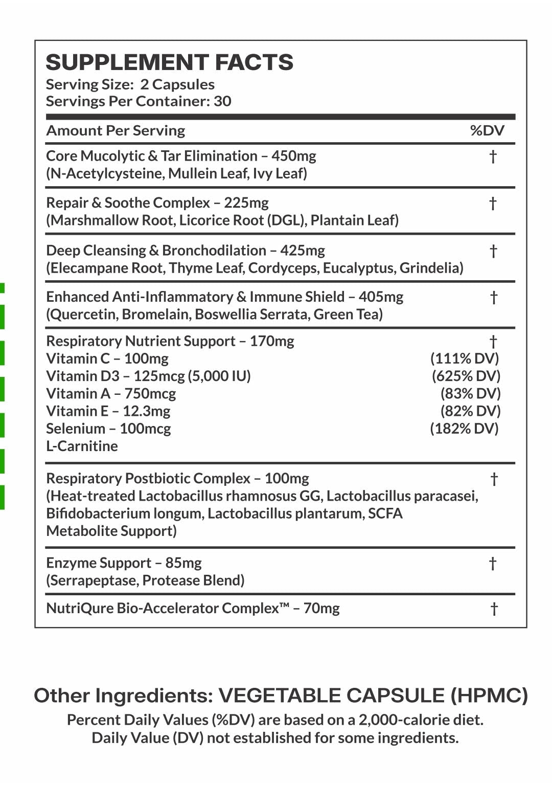 Lung Detox | Advanced Respiratory Detox & Immune Defense Formula 60 Capsules | 30 Servings | 1,930mg Total