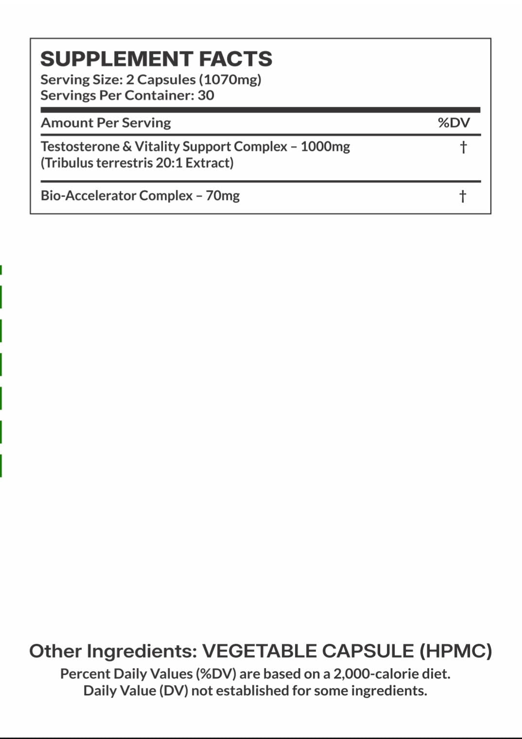 Tribulus Elite  Advanced Testosterone & Vitality Support Formula 60 Capsules | 1,070mg per serving | 2-a-Day Formula